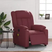vidaXL Cloris DesignMöbel Massagesessel Elektrisch Weinrot Kunstleder , Klassische Sessel 2024 Neu