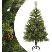 Syfax Künstlicher Weihnachtsbaum Klappbar mit Zapfen 150 cm