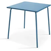 Oviala Quadratischer Gartentisch aus Metall Pazifisch blau - Palavas