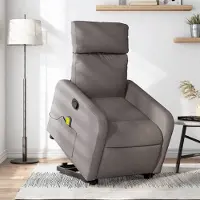 Prolenta Maison Exclusive - Massagesessel mit Aufstehhilfe Taupe Stoff