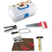 Peter Bausch Pebaro Qualitäts-Werkzeug-Set, 11 Teile, im praktischen Kunststoffkoffer mit ausklappbaren Fächern, 645