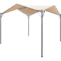 Syfax Pavillon Partyzelt Überdachung 4x4 m Stahl Beige