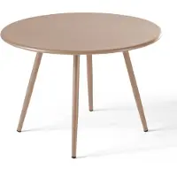 Oviala Runder Gartentisch von 40 cm aus pulverbeschichtetem Stahl Taupe - Palavas