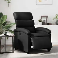 vidaXL Relaxsessel Einzelsofa Elektrisch Schwarz Kunstleder 3204026
