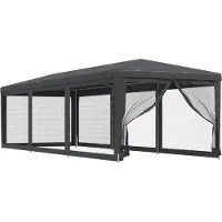 vidaXL Partyzelt mit 8 Mesh-Seitenwänden Anthrazit 3x9 m HDPE
