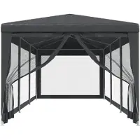 vidaXL "SALE 2026"Pavillons & Partyzelte - Anthrazit Partyzelt mit 8 Mesh-Seitenwänden Anthrazit 3x9 m HDPE Stabli Möbel3628961