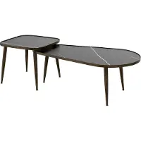 Vicco Couchtisch-Set Manitoba Schwarz 105 x 64.5 cm 2 Teile, Model 49373