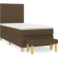 Syfax Boxspringbett mit Matratze Dunkelbraun 80x200 cm Stoff