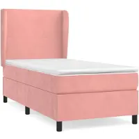 Syfax Boxspringbett mit Matratze Rosa 90x190 cm Samt