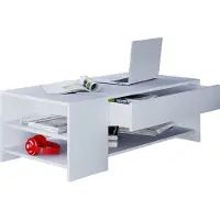 VCM Holz Couchtisch schlicht | Maße ca. H. 35 x B. 100 x T. 50 cm | Wohnzimmertisch mit Schublade - Tindus