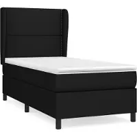 Syfax Boxspringbett mit Matratze Schwarz 90x200 cm Stoff