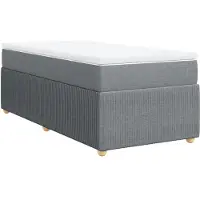 Syfax Boxspringbett mit Matratze Hellgrau 90x190 cm Stoff