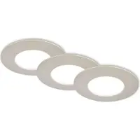 Briloner SELECT FLAT LED Einbaustrahler Bad, 3er Set, IP44 Spritzwasserschutz, CTS Farbtemperaturschalter, matt-nickel, 9 x 4 cm