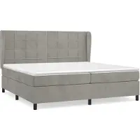 Syfax Boxspringbett mit Matratze Hellgrau 200x200 cm Samt