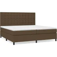 Syfax Boxspringbett mit Matratze Dunkelbraun 200x200 cm Stoff