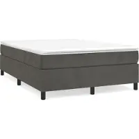 Syfax Boxspringbett mit Matratze Dunkelgrau 140x190 cm Samt