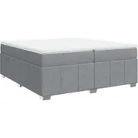 Syfax Boxspringbett mit Matratze Hellgrau 200x200 cm Stoff