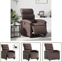 The Living Store Elektrischer Relaxsessel Braun Kunstleder