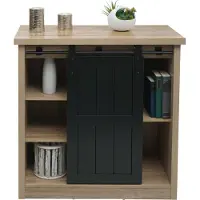 Mendler Kommode MCW-K75, Schrank Regal, Schiebetüre 5 Staufächer, Holz-Optik Industrial Metall 84x80x40cm naturfarben