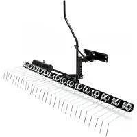 Wiltec Vertikutierer 120 cm für Aufsitzmäher, Rasenlüfter mit Stahlfedern für Rasentraktor, Rasenvertikutierer zum Rasen lüften und als Moosentferner