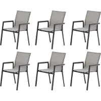 Gardissimo CATANIA 6x Alu Stapelsessel Nonwood Sessel stapelbar grau ( GD )