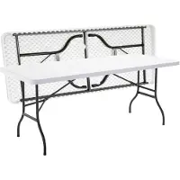 Oviala Klappbarer Gartentisch von 180 cm Weiss - REKKEM