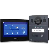 Goliath Basic Video Türsprechanlage, 2 Draht Bus, 7" Monitor, Unterputz Türklingel mit Kamera, Gegensprechanlage mit Türöffner und Klingel, 1 Familienhaus, Plug & Play, Smartphone App, AV-BLS-02U