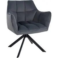 CLP Esszimmerstuhl drehbar Swing, Küchenstuhl mit Armlehnen und Rückstellfunktion schwarz Gestell Farbe schwarz
