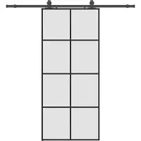 Syfax Schiebetür mit Beschlag Schwarz 90x205 cm ESG-Glas