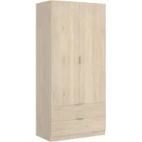 Dmora Kleiderschrank 2 Türen Pisanino 81x184 cm, Braun