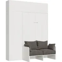Itamoby - Bett 120 Sofà Kentaro Esche weiß mit Säule - Hängeschrank - Hängeschrank über Säule Klappbett