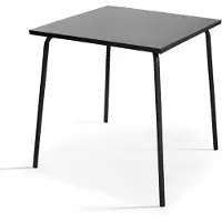 Oviala Quadratischer Gartentisch aus Metall Grau - Palavas