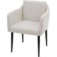 Mendler Esszimmerstuhl MCW-H93, Küchenstuhl Lehnstuhl Stuhl Stoff/Textil creme-beige