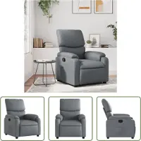 The Living Store Relaxsessel Grau Kunstleder
