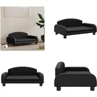 vidaXL Hundebett Schwarz 70x45x30 cm Kunstleder - Hundebett - Hundebetten - Hundesofa - Haustiersofa