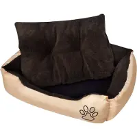 Syfax Hundebett XXL Beige Braun, wasserabweisend, maschinenwaschbar, rutschfest, mit stützenden Seitenwänden
