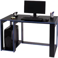 Mendler Schreibtisch MCW-J26, Computertisch Bürotisch, 120x60x76cm schwarz-blau