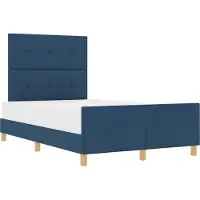 Syfax Bettgestell mit Kopfteil Blau 120 x 200 cm Stoff
