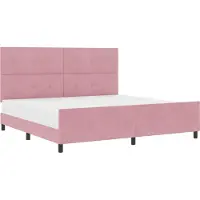 vidaXL Boxspringbett mit Kopfteil Rosa 200 x 200 cm Samt