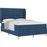 vidaXL Boxspringbett mit Kopfteil Blau 200 x 160 cm Stoff