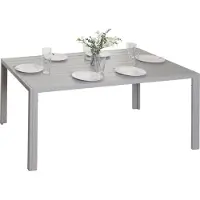 MCW Alu-Esstisch MCW-N40, Tisch Bistrotisch Gartentisch Balkontisch, wetterfest 140x80cm hellgrau