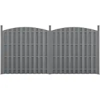 Neu.holz WPC Gartenzaun Sichtschutzzaun Windschutz Lamellenzaun Zaun 376x(165-185) cm Rund
