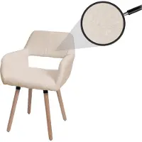 Mendler Esszimmerstuhl MCW-A50 II, Stuhl Küchenstuhl Polsterstuhl, Holz Stoff/Textil Bouclé (450g/m²) MVG beige