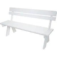 Mendler Gartenbank MCW-L66, Sitzbank Holzbank Parkbank, Gastronomie-Qualität, Massiv-Holz MVG 148cm weiß