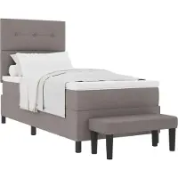 Syfax Boxspringbett mit Kopfteil Taupe 90 x 190 cm Stoff