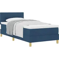 Syfax Boxspringbett mit Kissen mit Kopfteil Blau 90 x 200 cm Stoff