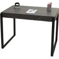 Mendler Schreibtisch MCW-L53, Bürotisch Computertisch Arbeitstisch, Metall 100x54cm Marmor-Optik grau