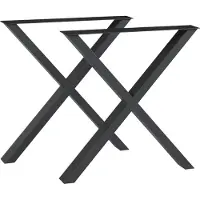 En.casa Tischgestell 2er Set ‘Maribo’ für Esstisch Schreibtisch Stahl 72 x 55 cm Schwarz