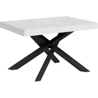 Itamoby Ausziehbarer Tisch 90x120/224 cm, Gestell Volantis, Esche weiß, Anthrazit
