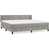 Syfax Boxspringbett mit Matratze Hellgrau 200x200 cm Samt